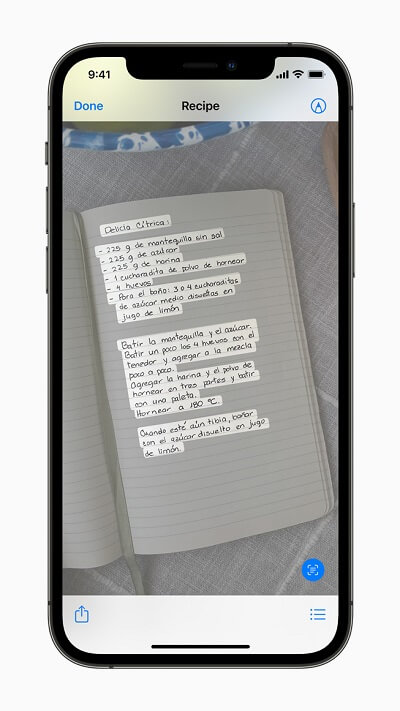 ميزة Live Text - نظام iOS 15