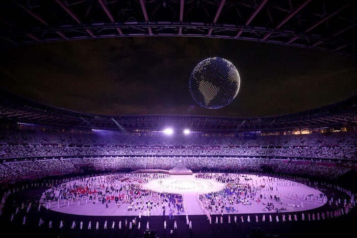 مجسم عملاق للكرة الأرضية - حفل افتتاح أولمبياد طوكيو 2020