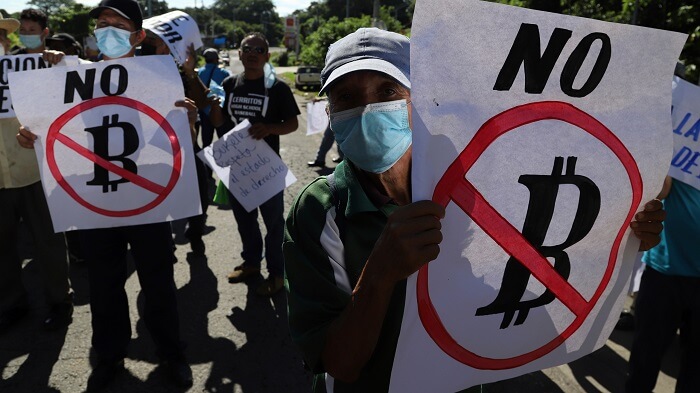 معارضة المواطنين على اجازة البتكوين في السلفادور - السلفادور تبدأ في قبول البيتكوين كعملة قانونية