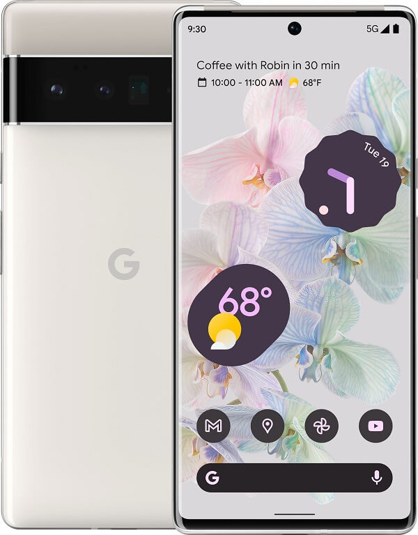 هاتف جوجل بيكسل 6 برو باللون الأبيض