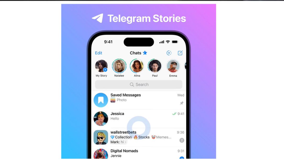 قصص تيليجرام متاحة الآن مجانًا لجميع المستخدمين