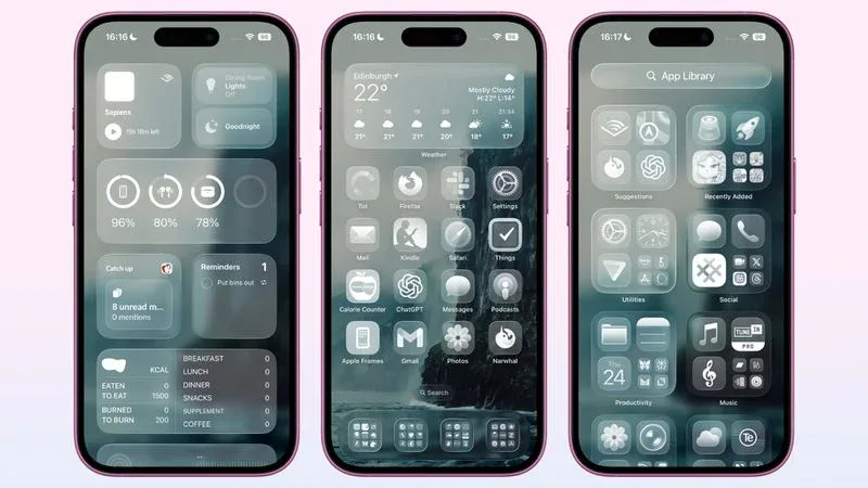 نظام-iOS-26-تحويل-أيقونات-التطبيقات-إلى-الوضع-الشفاف