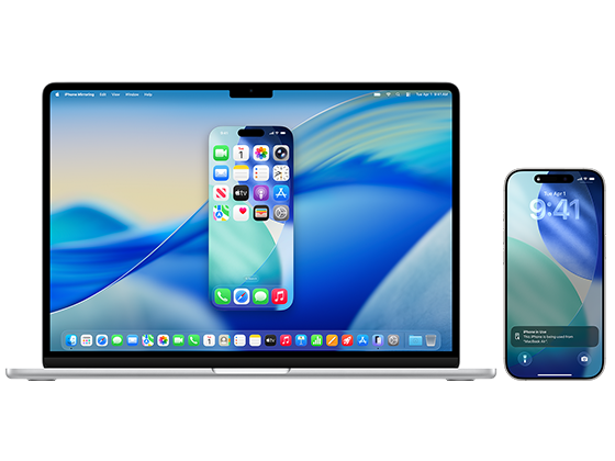 تكامل MacBook Air مع iPhone — iPhone Mirroring
