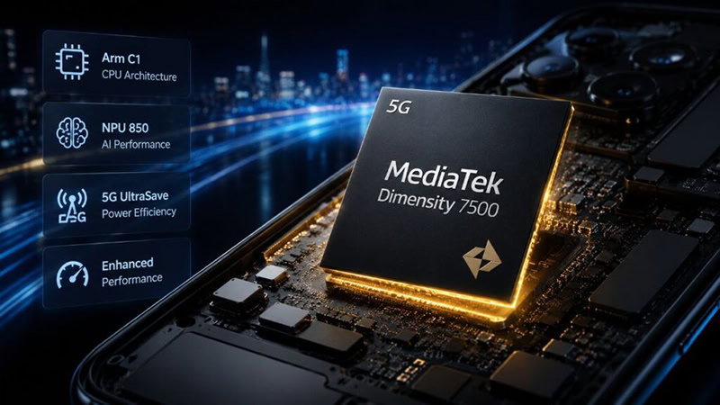 أبرز الخصائص التقنية لشريحة MediaTek Dimensity 7500